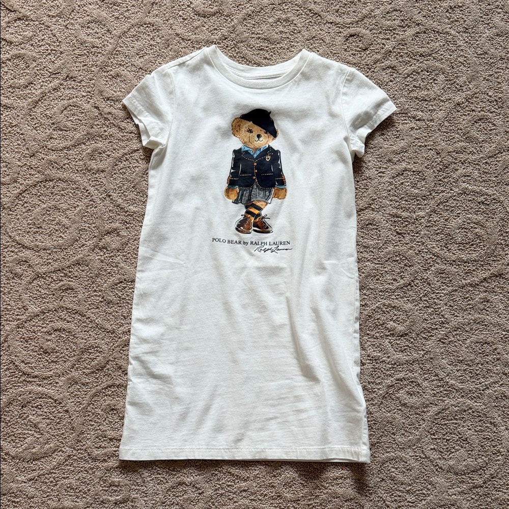 Polo by Ralph Lauren Kids White T-Shirt with Bear Design NWOT